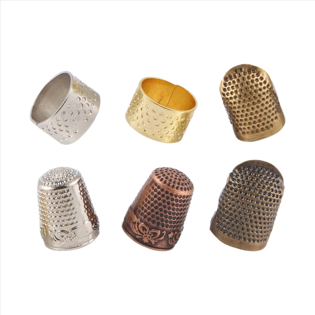 Набор из 6 штук: регулируемые  – обзор и цена Sewing Thimble Metal
