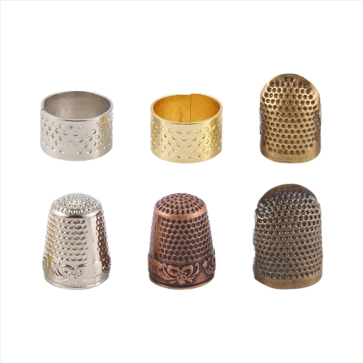 Набор из 6 штук: регулируемые  – обзор и цена Sewing Thimble Metal